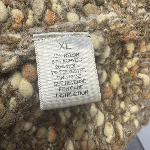 Leo & Nicole Womens Cardigan Sweater Brown XL Wool Blend Open Front Button - Picture 5 of 6